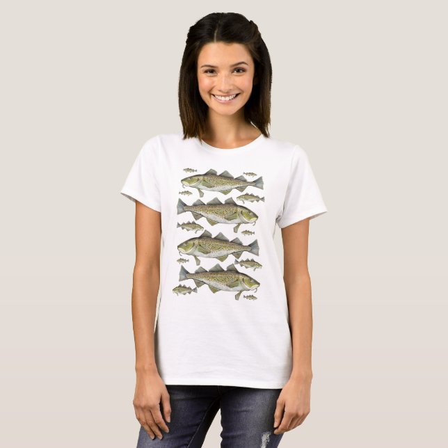 Camiseta Peixes de bacalhau (Frente Completa)