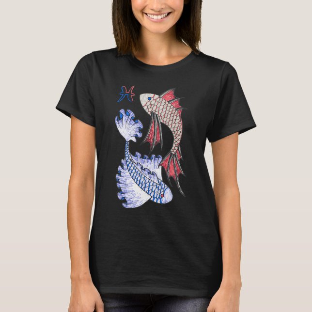 Camiseta Peixes de Caneta Esferográfica (Frente)
