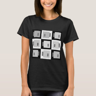 Camiseta Peixes de Pixel Super Simples, Preto e Branco