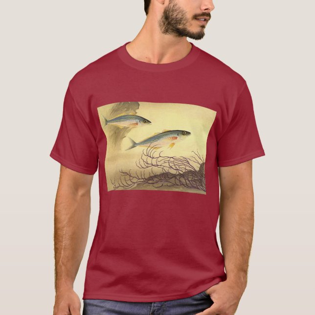 Camiseta Peixes de sarda que nadam no oceano (Frente)