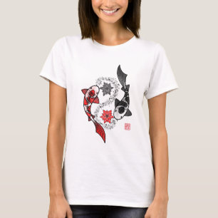 Camiseta Peixes de Yin e de Yang Koi