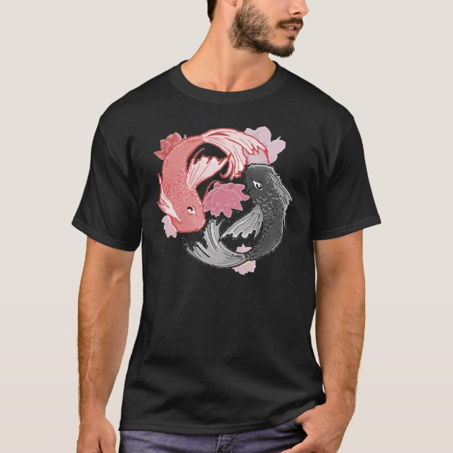 Camiseta Peixes de Yin Yang Koi (Frente)