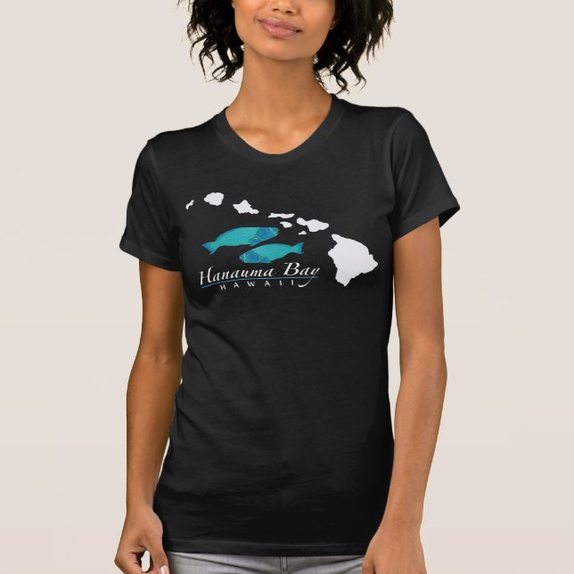 Camiseta Peixes do papagaio - baía Havaí de Hanauma (Frente)