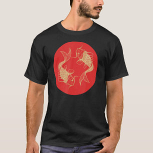 Camiseta Peixes do Sol Vermelho Chineses Carpa Asiática Jap