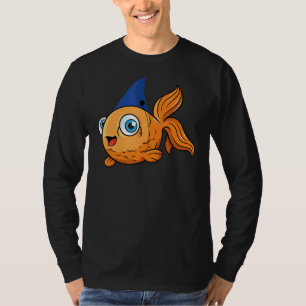 Camiseta Peixes dourados com barbatanas de tubarões - peixe