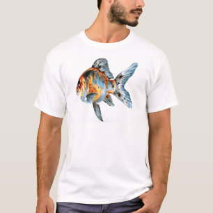 Camiseta Peixes dourados do Shubunkin Azul e Laranja