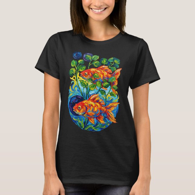Camiseta Peixes Dourados Nadando (Frente)