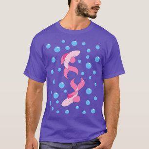 Camiseta Peixes e bolhas rosados