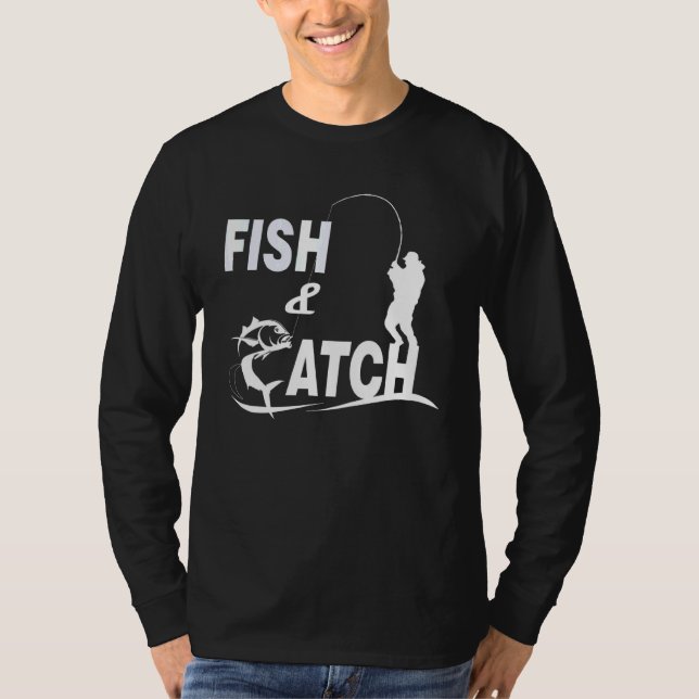 Camiseta Peixes E Capturas De Capturas De Esportes (Frente)