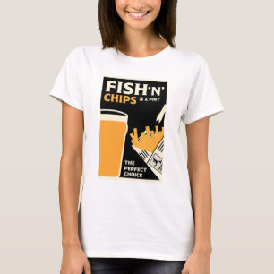 Camiseta Peixes E Chips Clássicos Ingleses