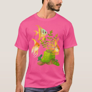 Camiseta Peixes E Plantas De Água Fresca - Peixes Angélicos