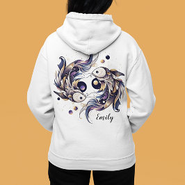 Camiseta Peixes Elegantes Aquarela Zodíaca Hoodie