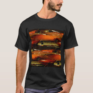 Camiseta Peixes em Cardume Abstrato Rústico Pintura