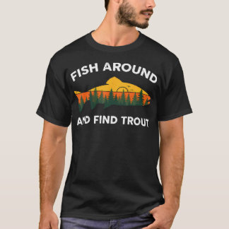 Camiseta Peixes em Volta e Encontrar Truta Vida Selvagem Na