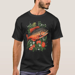 Camiseta Peixes Enfeites de natal de salmão