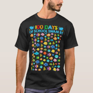 Camiseta Peixes Enfrentam Máscaras Engraçadas 100 Dias de