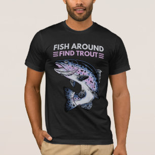 Camiseta Peixes Engraçados Em Torno Da Pesca De Trutas