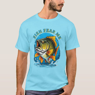 Camiseta Peixes Engraçados Me Temem Pescador Esportes