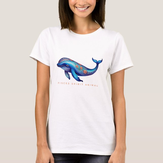 Camiseta Peixes Espirituosa Baleia Animal Alebrije Female (Frente)
