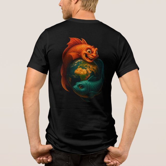 Camiseta Peixes fazem o mundo girar (Verso)