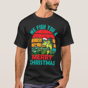 Camiseta Peixes Feliz Natal Em Julho Pescaria Papai Noel Gr