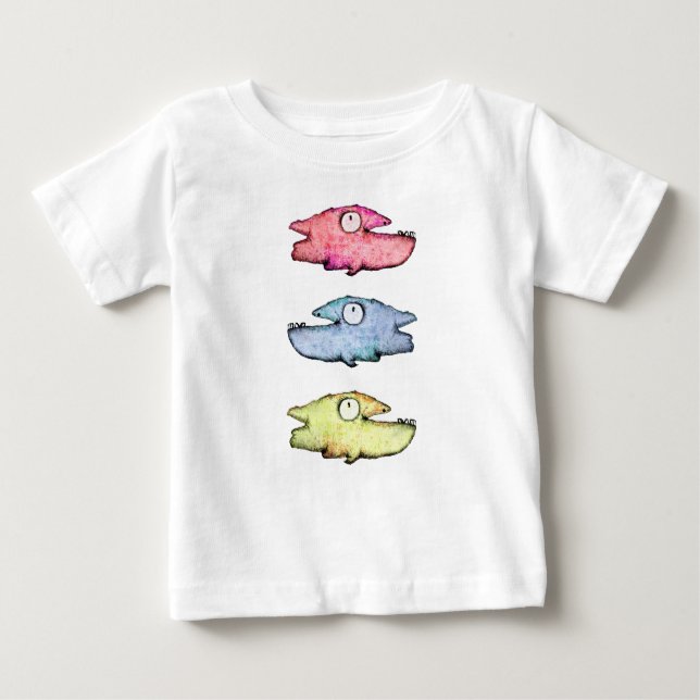 Camiseta Peixes felizes nadando coloridos (Frente)