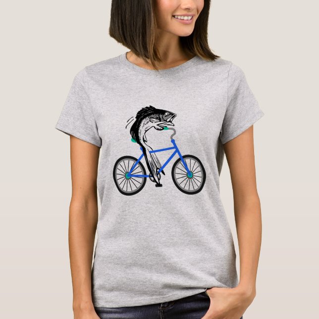 Camiseta Peixes feministas que montam uma bicicleta (sem (Frente)