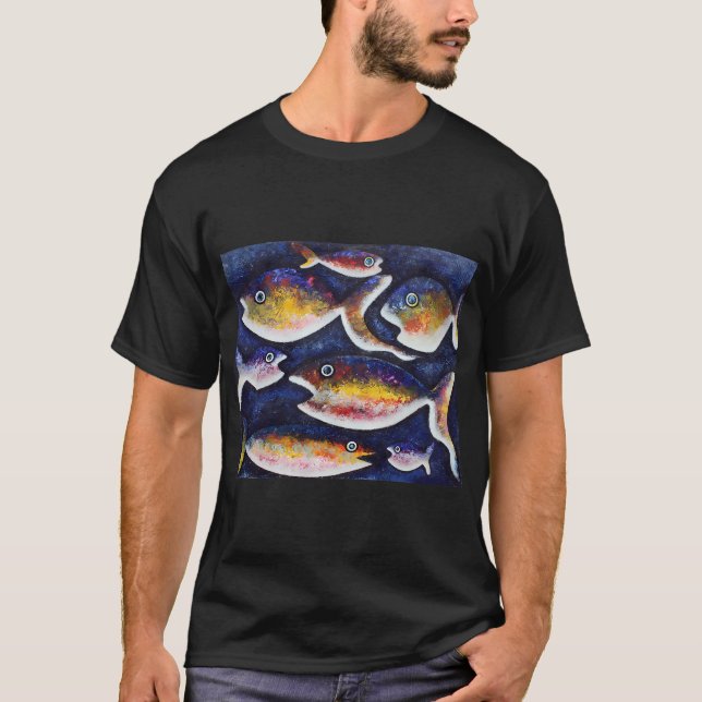Camiseta Peixes grandes e pequenos na água (Frente)