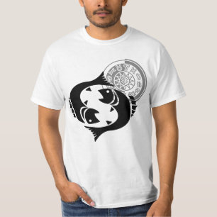 Camiseta Peixes gregos do estilo com carta do zodíaco dos