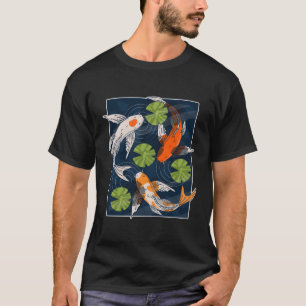 Camiseta Peixes Koi asiáticos Japoneses Água De Carpa Pond