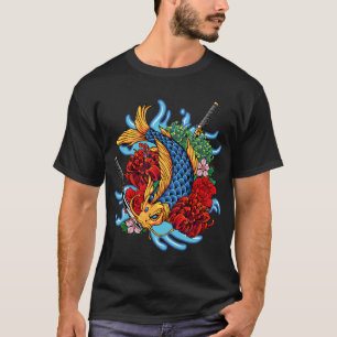 Camiseta peixes koi coloridos
