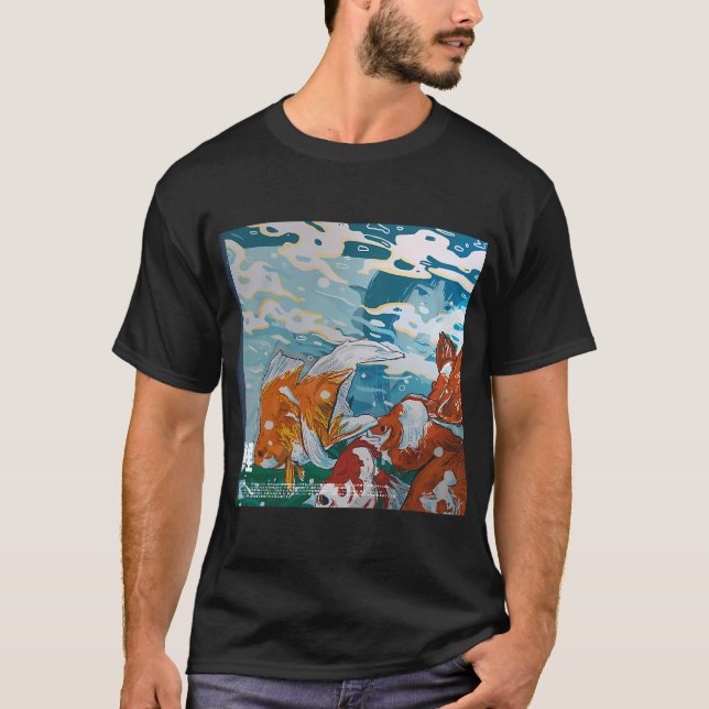 Camiseta Peixes Koi em Aquário (Frente)