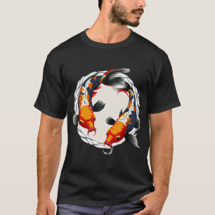 Camiseta peixes koi nadando ao redor