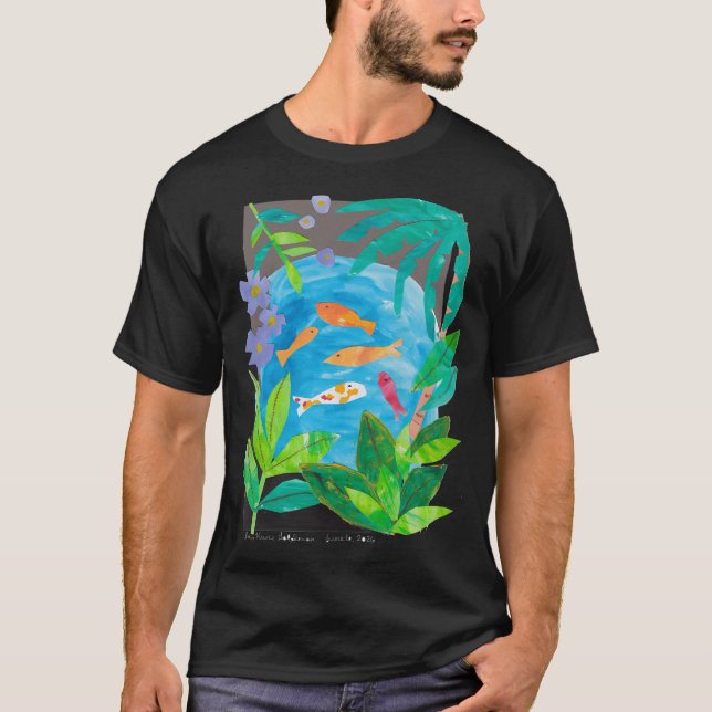 Camiseta Peixes Koi nos Jardins Botânicos (Frente)