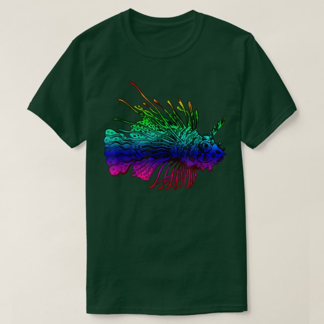 Camiseta Peixes Lionfish Orgulho gay Lion Peixes LGBT Homos (Frente do Design)