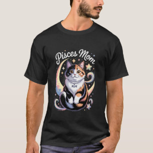 Camiseta Peixes Mãe de Gato Amante de Animais Astrologia
