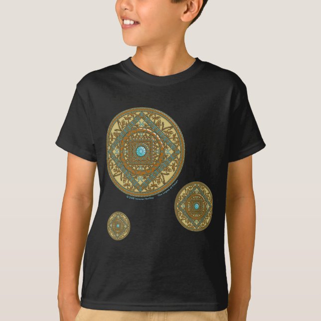 Camiseta Peixes Mandala Kid e Baby Dark Shirt (Frente)