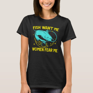 Camiseta Peixes Me Querem Mulheres Me Temem Pescador de Pei