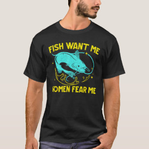 Camiseta Peixes Me Querem Mulheres Me Temem Pescador de Pei
