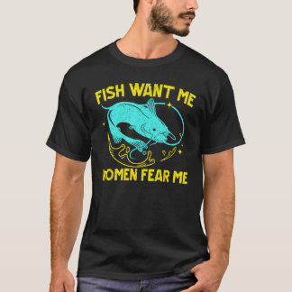 Camiseta Peixes Me Querem Mulheres Me Temem Pescador de Pei