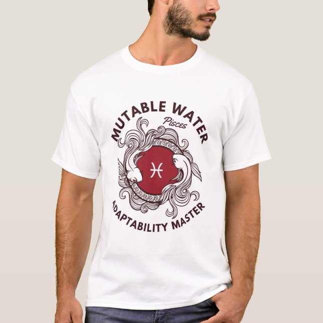 Camiseta Peixes: mestre da adaptabilidade da água mutável (Frente)