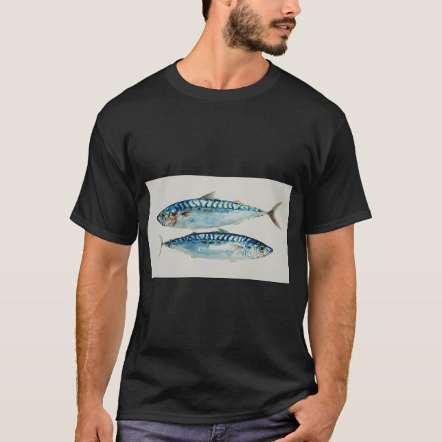 Camiseta Peixes nadando em água azul clara (Frente)