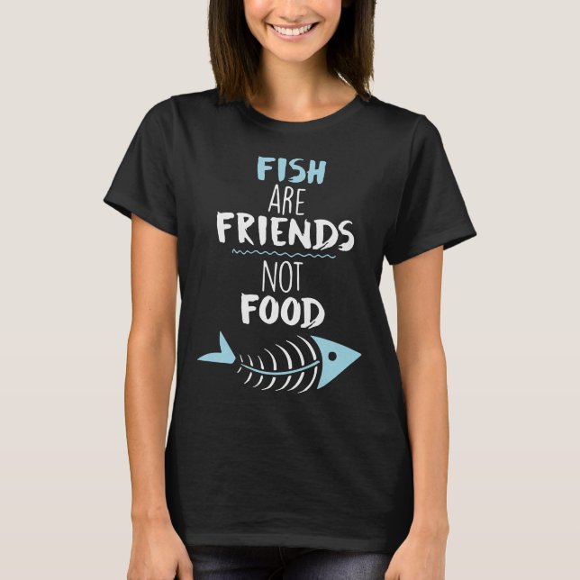 Camiseta Peixes Não São Amigos Da Comida 651 (Frente)