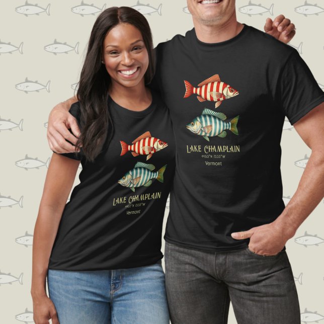 Camiseta Peixes náuticos do Lago Champlain Vermont (Criador carregado)