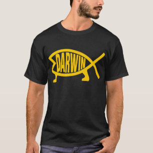 Camiseta Peixes originais de Darwin (mostarda)