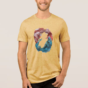 Camiseta Peixes Peixes Zodíaco Horóscopo Signo de Água Astr