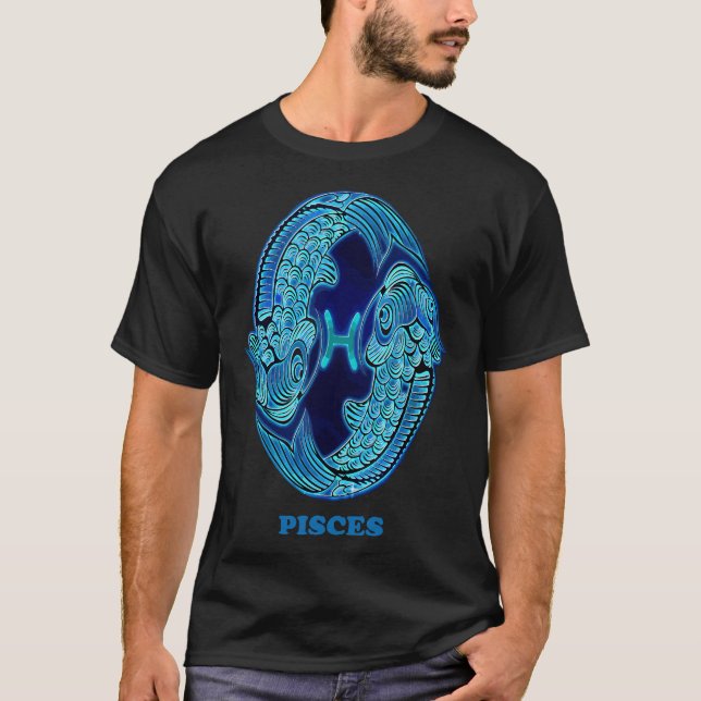 Camiseta Peixes Personalidade Astrologia Símbolo Zodiac Hor (Frente)