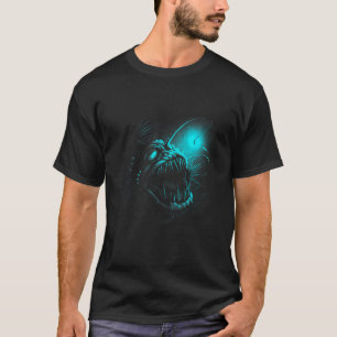 Camiseta Peixes-Pescadores Criaturas do Mar Profundo Peixe