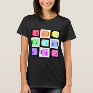 Camiseta Peixes Pixel Simples, Arco-íris