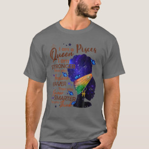 Camiseta Peixes Rainha Eu Sou Mais Forte Aniversário Para N